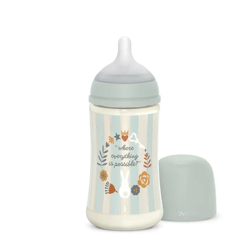 Biberon Suavinex 270 Ml, Flusso medio (M), +3 mesi, Verde Meraviglia