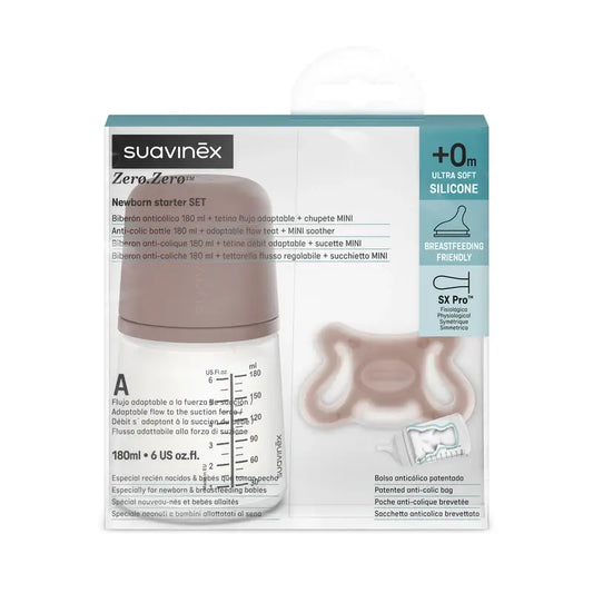 Suavinex biberon anticolica + succhietto Zero Zero. Profondo