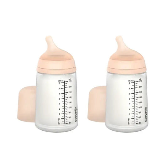 Suavinex Bottiglia Anticolica Zero Zero 270 Ml, Flusso Medio (M), +3 Mesi, Fiera, 2 Unità