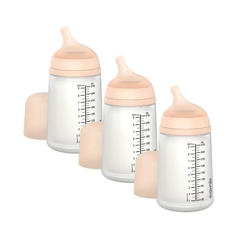 Suavinex Bottiglia anticolica Zero Zero 270 Ml, a flusso medio (M), +3 mesi, equo, 3 unità
