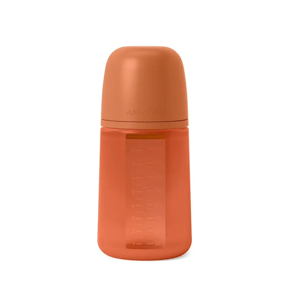 Biberon Suavinex con biberon in silicone 240 Ml, tettarella fisiologica Sx Pro, flusso medio (M). +3 mesi. Colore Essenza, Piastrella