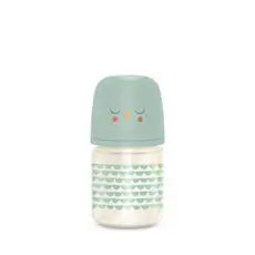 Suavinex Bottiglia di vetro 120 Ml. Tettarella fisiologica Sx Pro Silicone. Bottiglia a flusso lento. +0 mesi. Bonhomia, Verde