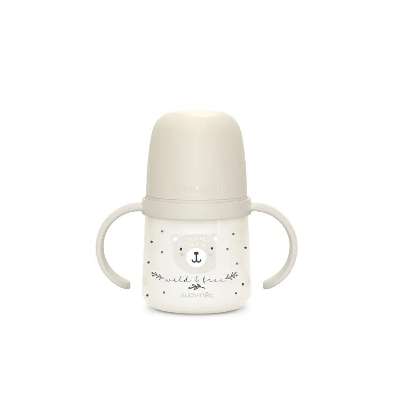 Suavinex Biberon notturno Night & Day +6 mesi Wild&Free Grigio, 150 ml
