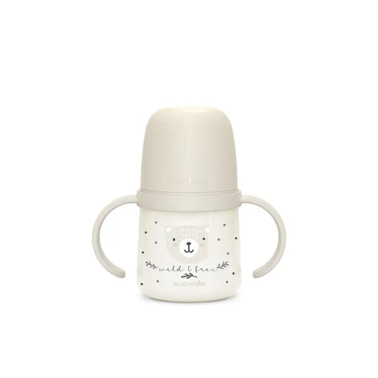 Suavinex Biberon notturno Night & Day +6 mesi Wild&Free Grigio, 150 ml