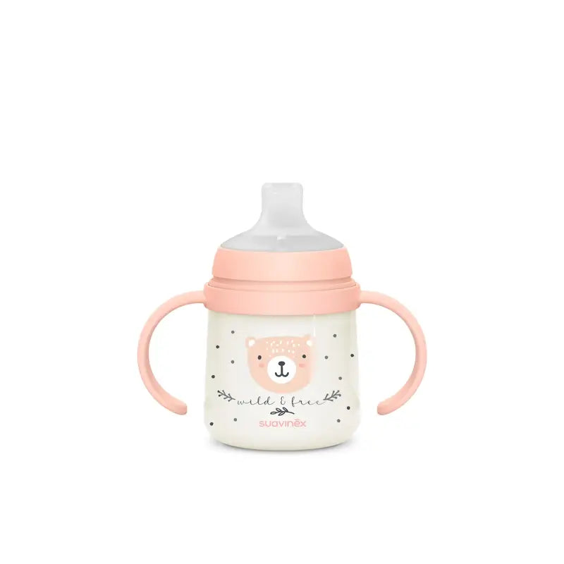 Suavinex Biberon Notte & Giorno +6 Mesi Wild&Free Rosa, 150 ml