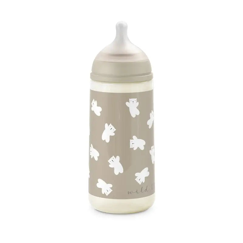 Suavinex Sx Pro Teat Bottiglia a flusso denso (L) +6 mesi Wild&Free Beige, 360 ml