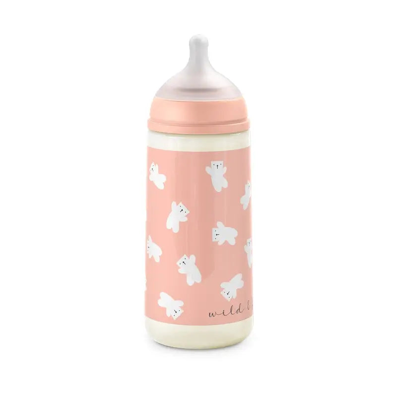 Suavinex Biberon Sx Pro Flusso Denso (L) +6 Mesi Wild&Free Rosa, 360 ml