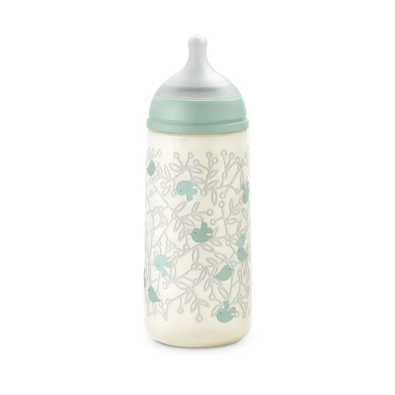 Suavinex Biberon Sx Pro Flusso Denso (L) +6 Mesi Verde Birdies, 360 ml