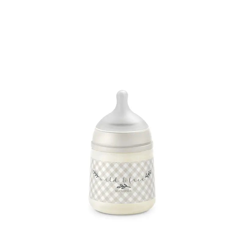 Suavinex Biberon Sx Pro a flusso lento (S) +0 mesi Wild&Free Beige, 150 ml