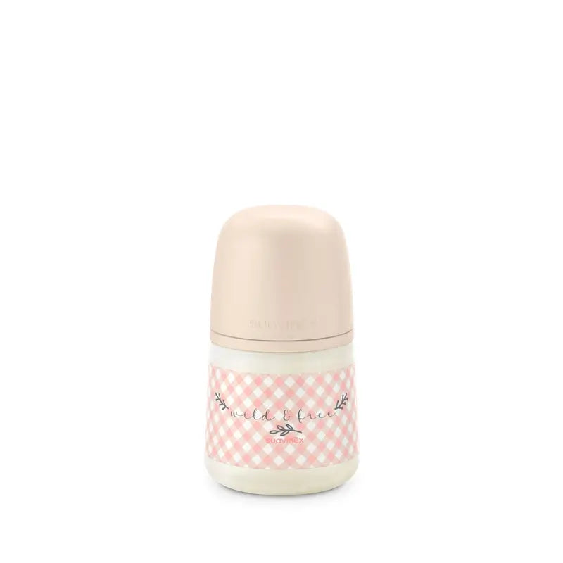 Suavinex Biberon con tettarella Sx Pro a flusso lento (S) +0 mesi Wild&Free Rosa, 150 ml