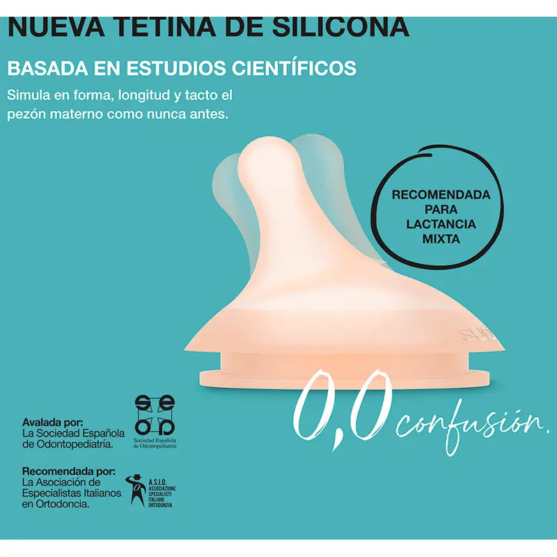 Suavinex Zero-Zero Set di flaconi 270 Ml, flusso medio