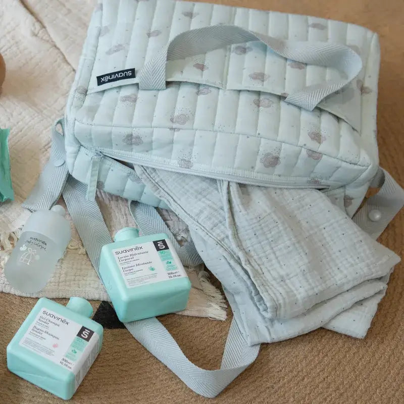 Suavinex Borsa per carrozzina con cosmetici. Blu