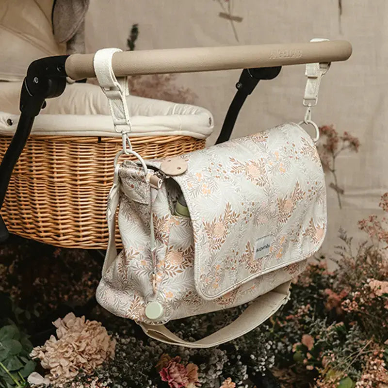 Suavinex Borsetta maternità Poesia Beige Borsa a tracolla stampata