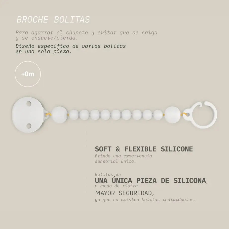Clip in silicone Suavinex, portaciuccio con catenella in silicone monopezzo, +0 mesi, colore Essence, senape