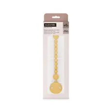 Clip in silicone Suavinex, portaciuccio con catenella in silicone monopezzo, +0 mesi, colore Essence, senape
