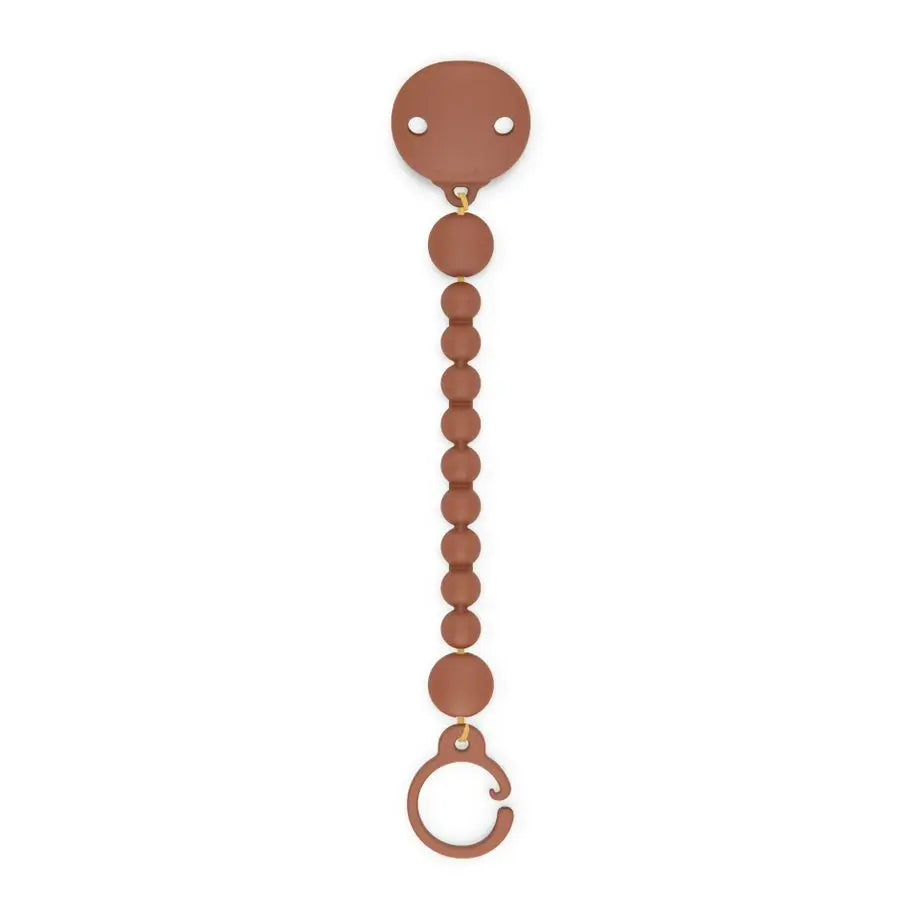 Clip in silicone Suavinex, portaciuccio con catenella in silicone, pezzo unico, +0 mesi, colore Essence, piastrella