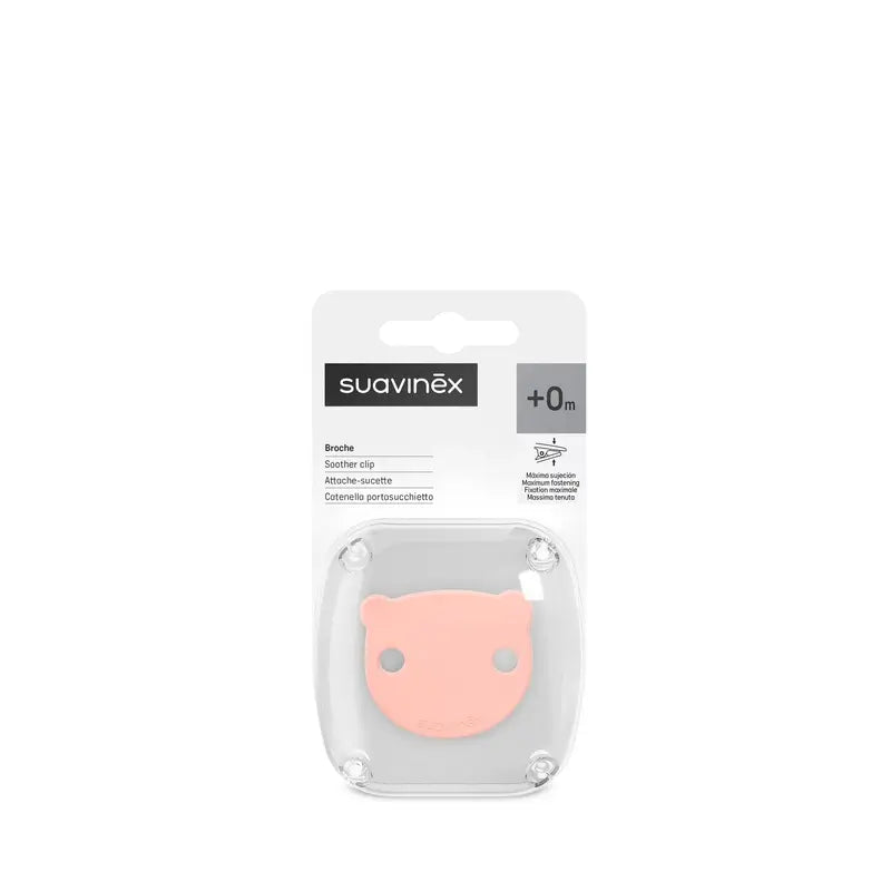 Clip porta ciuccio Suavinex +0 mesi Wild&Free Rosa
