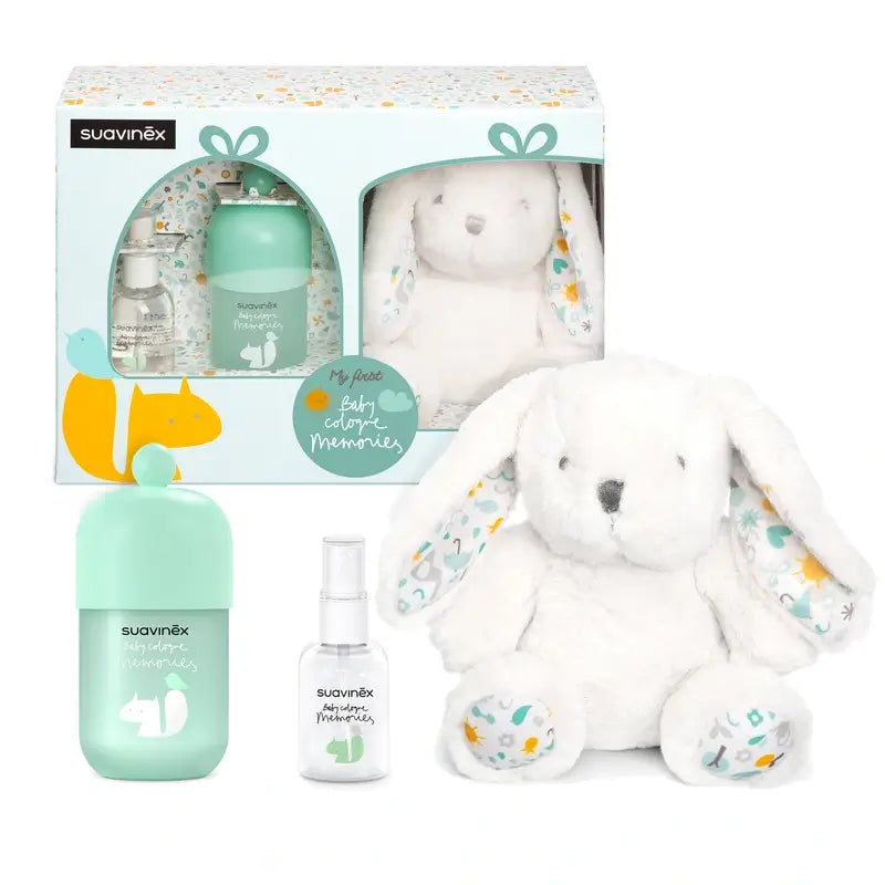 Suavinex Baby Layette con Baby Cologne Memories 100 Ml + Travel Format 50 + Baby Soft Toy