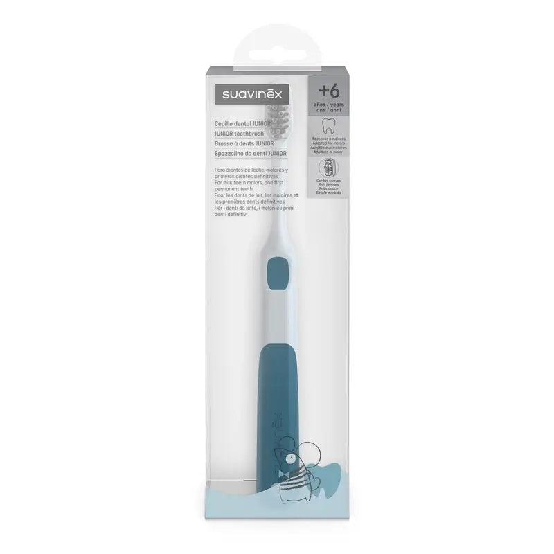 Suavinex Spazzolino per neonati +6 anni, blu