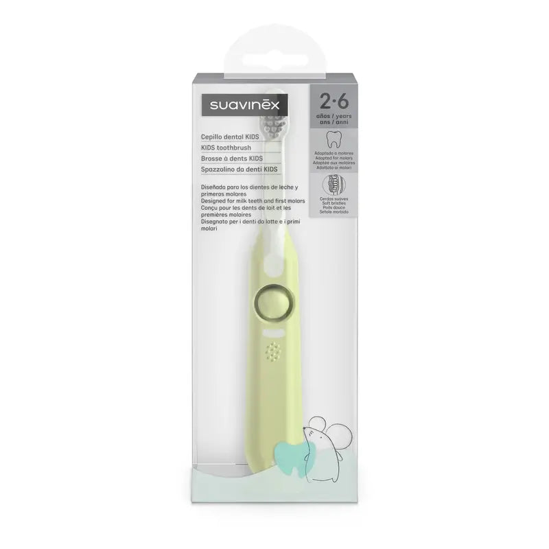 Suavinex Spazzolino per bambini da 2 a 6 anni, verde