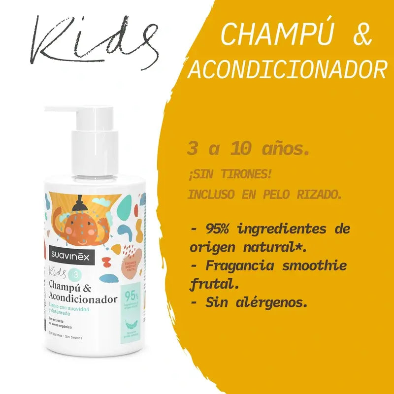 Shampoo condizionante Suavinex da 3 a 10 anni, 300 Ml