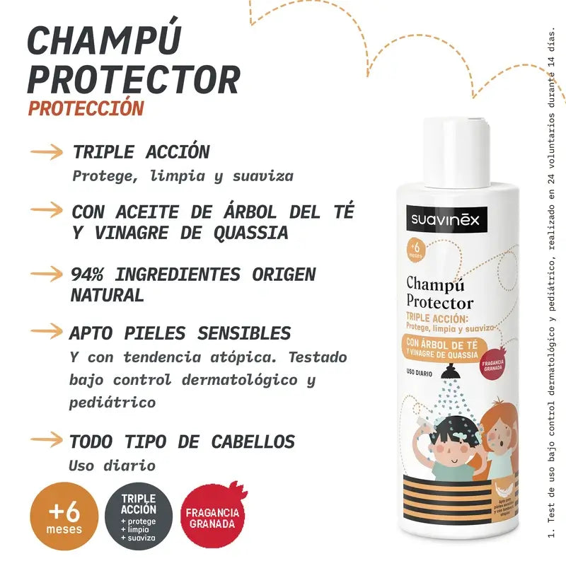 Suavinex Shampoo antipidocchi, +6 mesi, 250 Ml