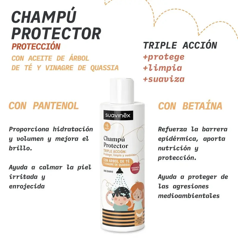 Suavinex Shampoo antipidocchi, +6 mesi, 250 Ml