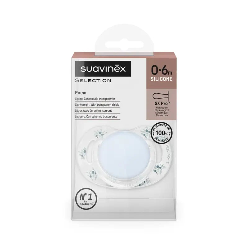 Suavinex Soother Sx Pro 0/6 mesi, Blu Poesia