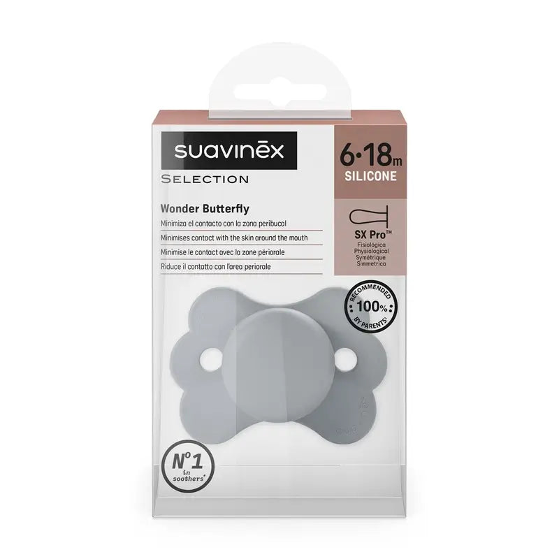 Suavinex Soother Sx Pro 6/18 mesi, Wonderland Plain Blue