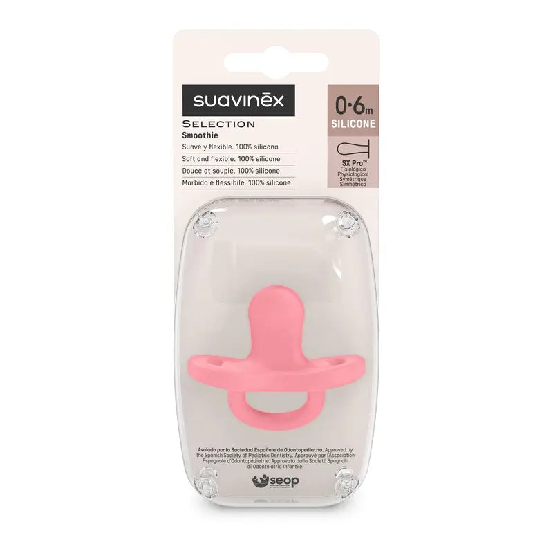 Suavinex Ciuccio Tutto Silicone Fisiologico Sx Pro, 0/6 Mesi, Fucsia