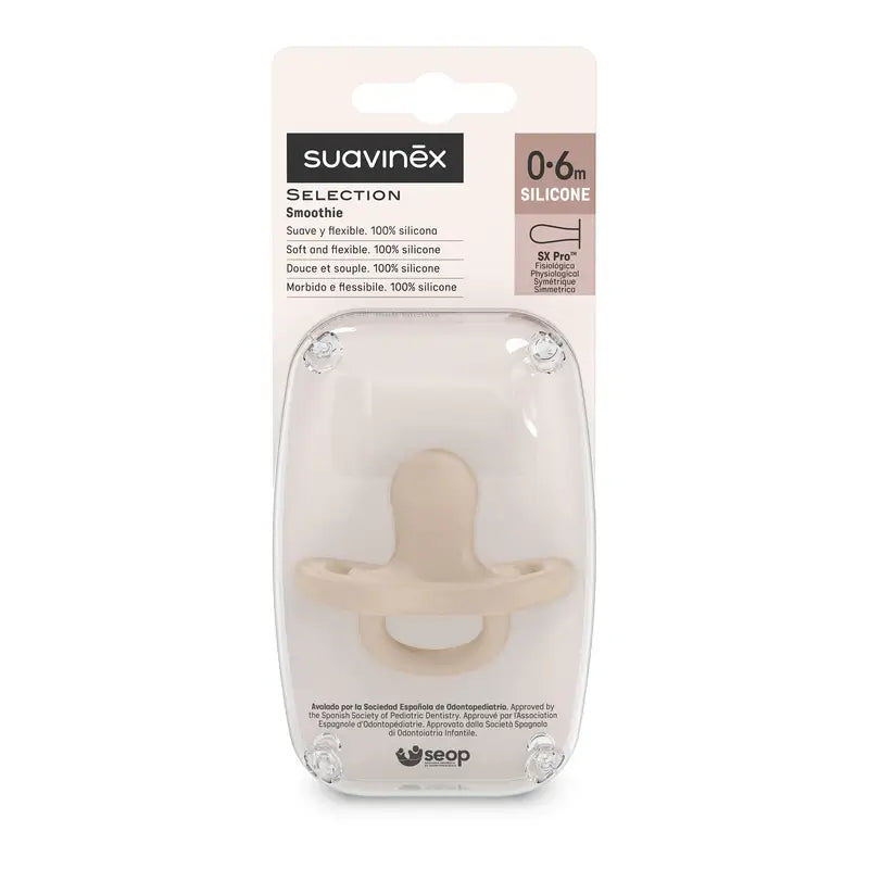 Ciuccio Suavinex Tutto Silicone Soother Sx Pro, 0/6 mesi, Irish Cream