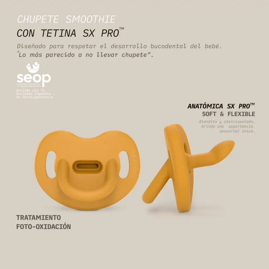 Suavinex Ciuccio tutto in silicone, per bambini di 6/18 mesi, senape
