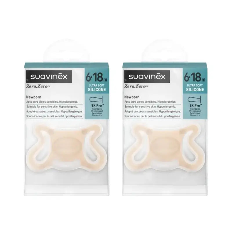 Suavinex Succhietto Zero Zero, 6/18 mesi, equo, 2 unità