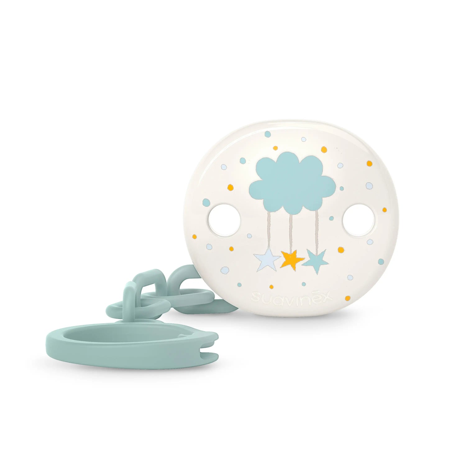 Ciuccio Suavinex, catenella portaciuccio per bambini +0 mesi, Dreams Blue, 1 unità