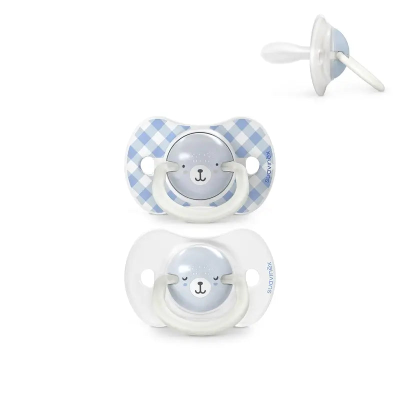 Suavinex Night & Day Succhietto notturno Sx Pro Tettarella 6/18 mesi Blu, 2 unità