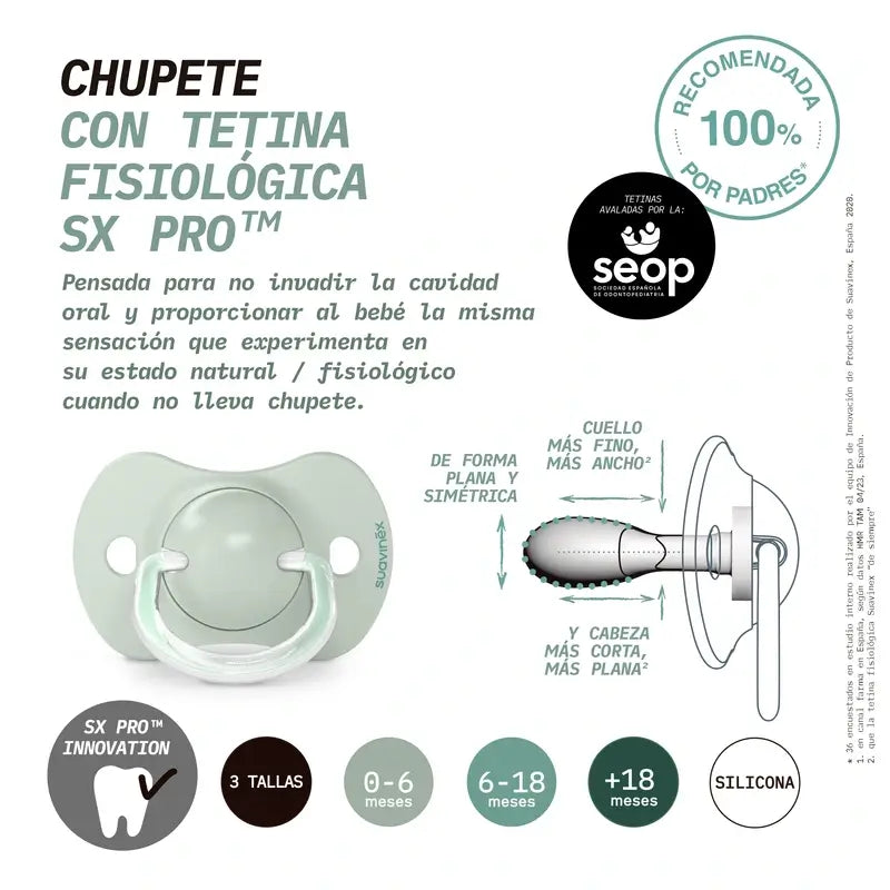 Ciucci Suavinex Sx Pro Teat 0/6 mesi Birdies Beige, 2 unità