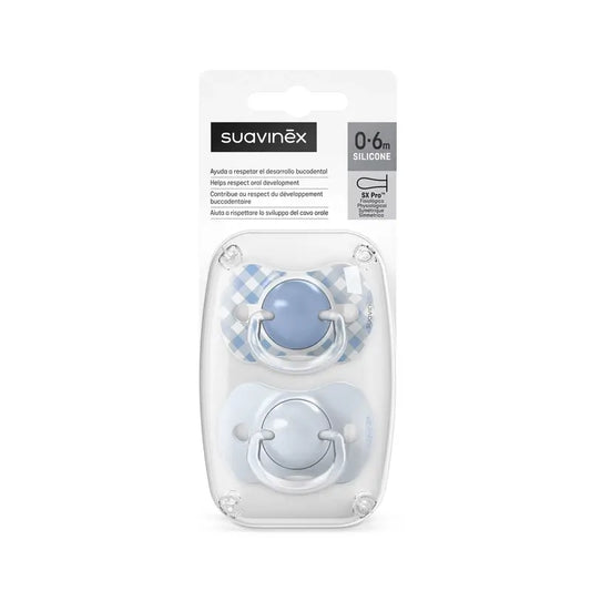 Suavinex Succhietti Sx Pro Tettarella 0/6 mesi Wild&Free Blu, 2 unità