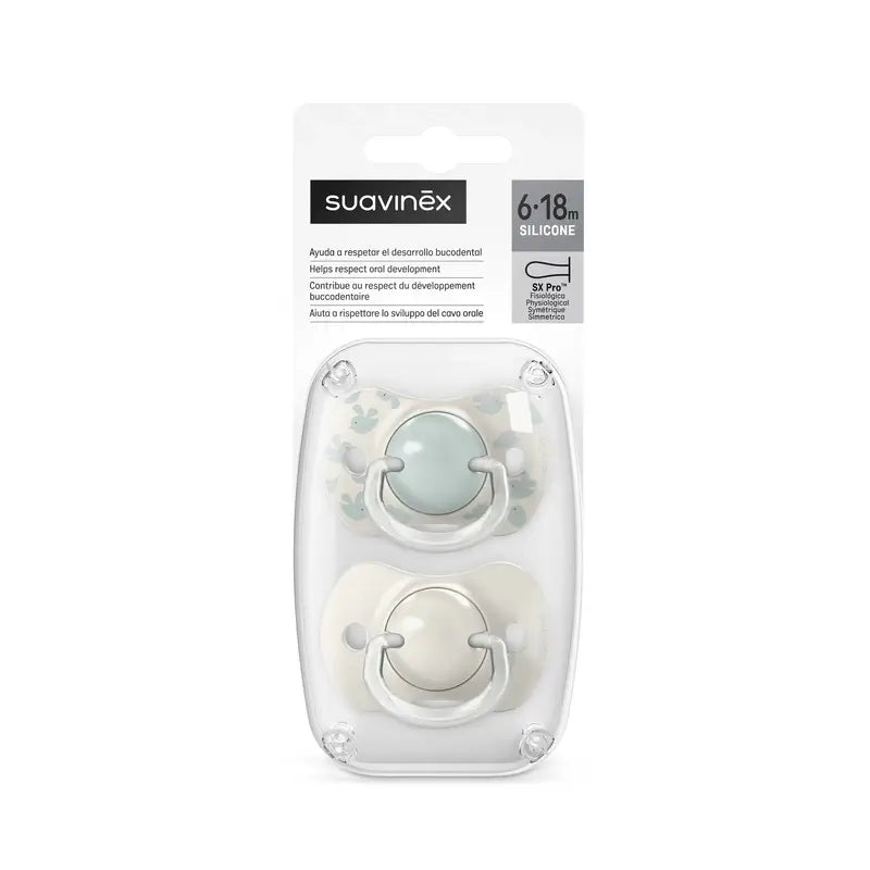 Suavinex Tettarella Sx Pro 6/18 mesi Birdies Verde, 2 unità