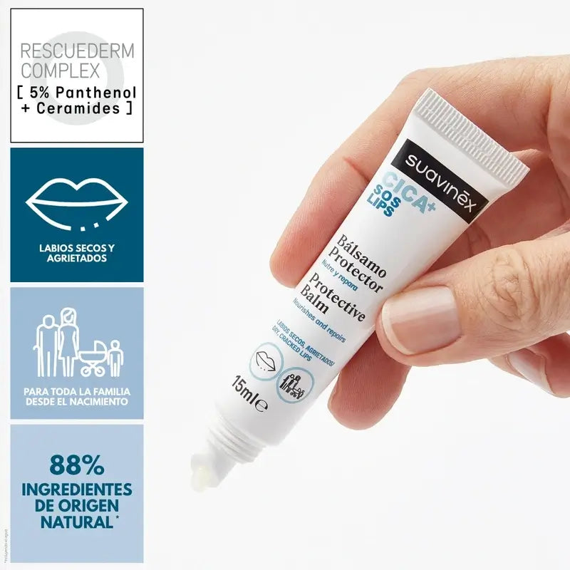 Suavinex Cica Balsamo riparatore per le labbra 15 ml +0M