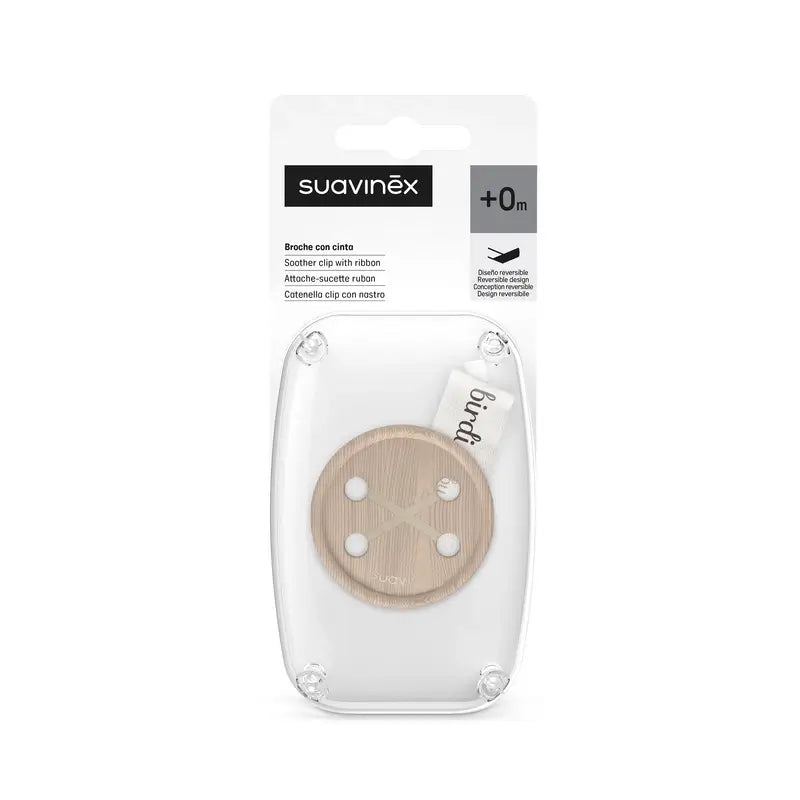 Suavinex Nastro per ciucci +0 mesi Birdies Beige