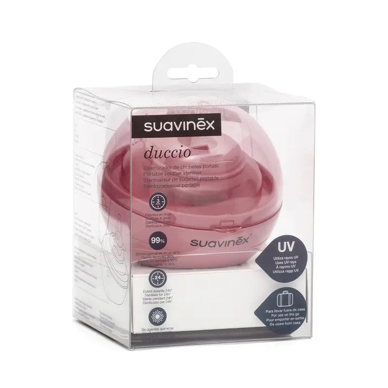 Suavinex Sterilizzatore per ciucci Uv Duccio, rosa