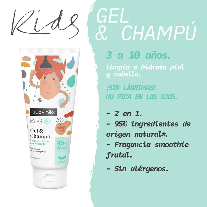 Suavinex Gel-Shampoo da 3 a 10 anni, 200 Ml