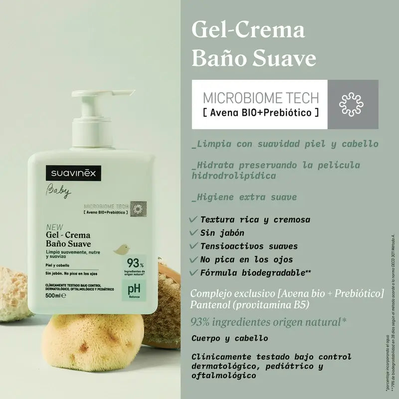 Suavinex Gel - Crema da bagno delicata per bambini, 750 Ml