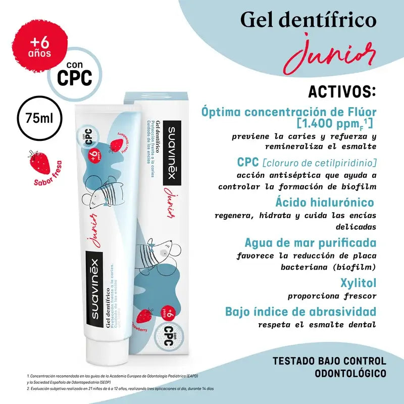 Suavinex Gel dentifricio per bambini, 75 Ml