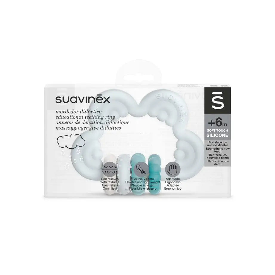 Suavinex Teether Leccapiedi in silicone +6 mesi, Nuvola, Blu