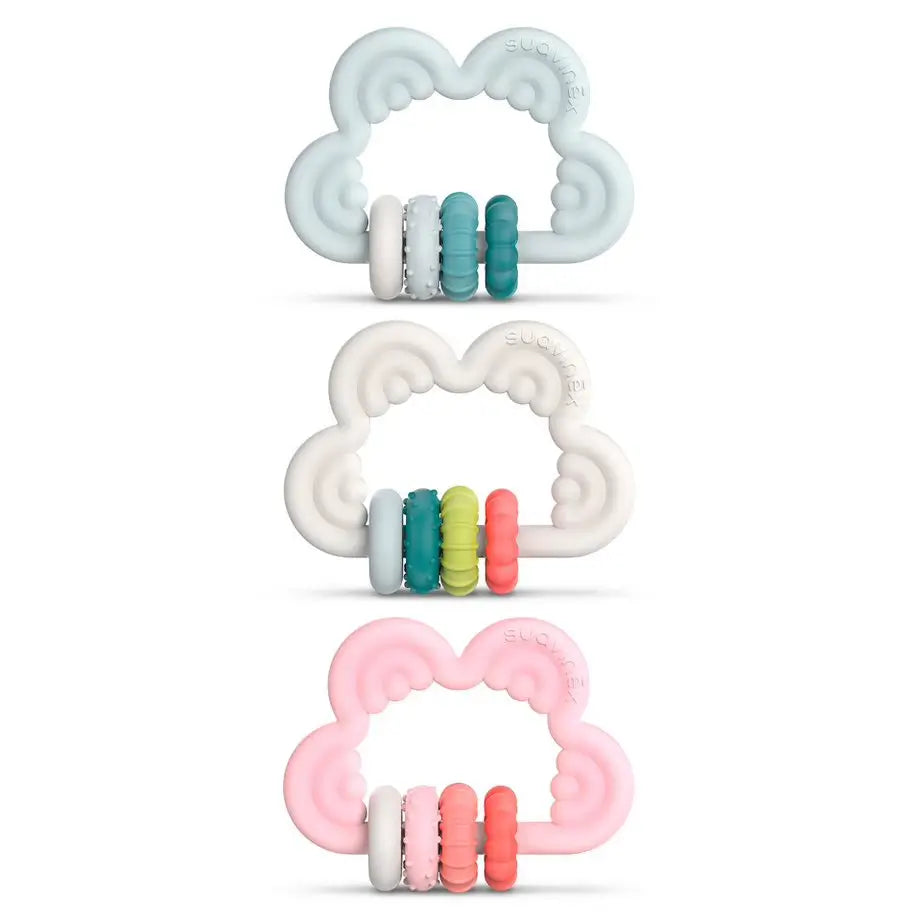 Suavinex Teether Leccapiedi in silicone +6 mesi, nuvola, bianco