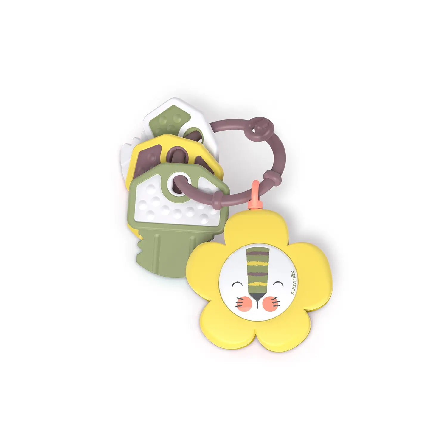 Suavinex Musical Teether Baby Rattle Teether +0 Months, Colour Yellow