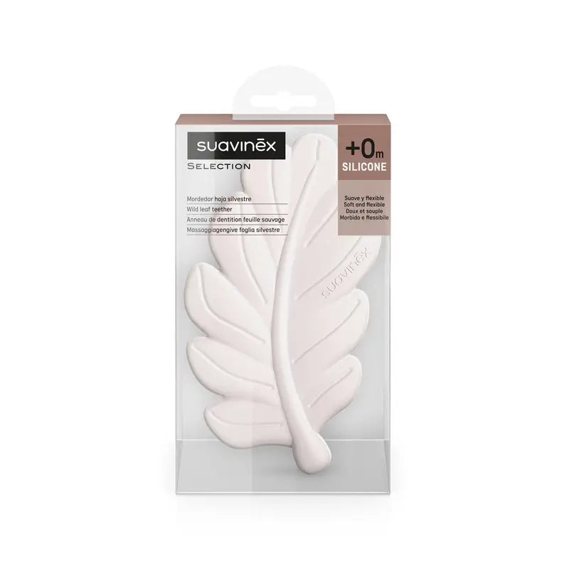 Suavinex Teether Foglia in silicone, rosa poesia