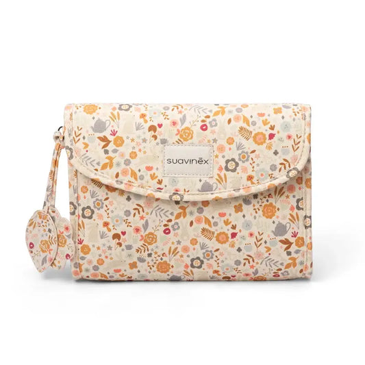 Suavinex Borsa da toilette per neonati, tessuto, fiori