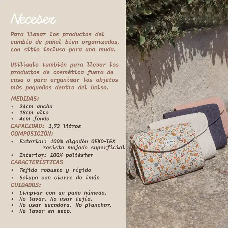 Suavinex Borsa da toilette per neonati rosa, in tessuto